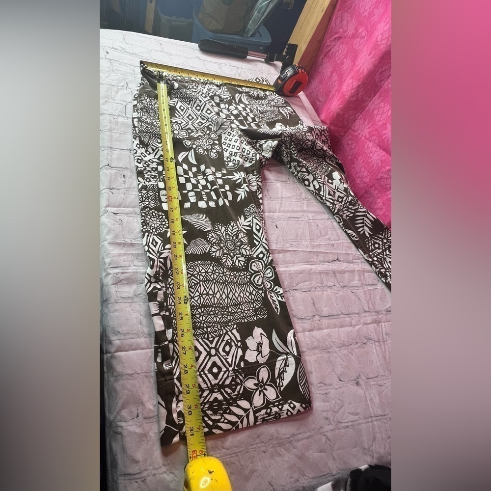 Chico's Brown And White Patchwork Patterned Cropp… - image 2